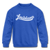 Louisiana Youth Sweatshirt - Hand Lettered Youth Louisiana Crewneck Sweatshirt - royal blue