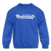 Massachusetts Youth Sweatshirt - Hand Lettered Youth Massachusetts Crewneck Sweatshirt - royal blue