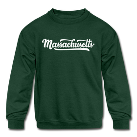 Massachusetts Youth Sweatshirt - Hand Lettered Youth Massachusetts Crewneck Sweatshirt