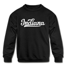 Indiana Youth Sweatshirt - Hand Lettered Youth Indiana Crewneck Sweatshirt - black