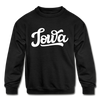 Iowa Youth Sweatshirt - Hand Lettered Youth Iowa Crewneck Sweatshirt - black