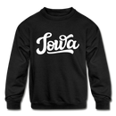 Iowa Youth Sweatshirt - Hand Lettered Youth Iowa Crewneck Sweatshirt - black
