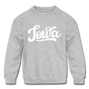 Iowa Youth Sweatshirt - Hand Lettered Youth Iowa Crewneck Sweatshirt - heather gray