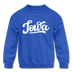 Iowa Youth Sweatshirt - Hand Lettered Youth Iowa Crewneck Sweatshirt - royal blue