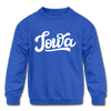 Iowa Youth Sweatshirt - Hand Lettered Youth Iowa Crewneck Sweatshirt