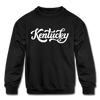 Kentucky Youth Sweatshirt - Hand Lettered Youth Kentucky Crewneck Sweatshirt - black