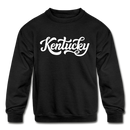 Kentucky Youth Sweatshirt - Hand Lettered Youth Kentucky Crewneck Sweatshirt - black