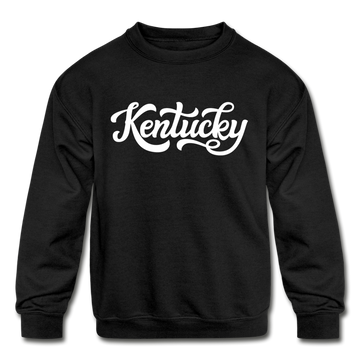 Kentucky Youth Sweatshirt - Hand Lettered Youth Kentucky Crewneck Sweatshirt - black
