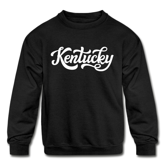 Kentucky Youth Sweatshirt - Hand Lettered Youth Kentucky Crewneck Sweatshirt - black