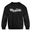 Minnesota Youth Sweatshirt - Hand Lettered Youth Minnesota Crewneck Sweatshirt - black