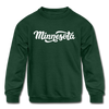 Minnesota Youth Sweatshirt - Hand Lettered Youth Minnesota Crewneck Sweatshirt - forest green