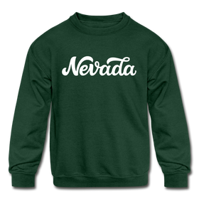 Nevada Youth Sweatshirt - Hand Lettered Youth Nevada Crewneck Sweatshirt