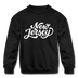 New Jersey Youth Sweatshirt - Hand Lettered Youth New Jersey Crewneck Sweatshirt - black