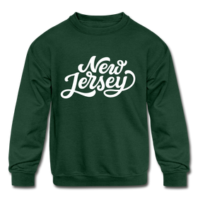 New Jersey Youth Sweatshirt - Hand Lettered Youth New Jersey Crewneck Sweatshirt