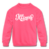 Illinois Youth Sweatshirt - Hand Lettered Youth Illinois Crewneck Sweatshirt - neon pink