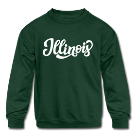 Illinois Youth Sweatshirt - Hand Lettered Youth Illinois Crewneck Sweatshirt