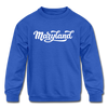 Maryland Youth Sweatshirt - Hand Lettered Youth Maryland Crewneck Sweatshirt
