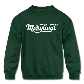 Maryland Youth Sweatshirt - Hand Lettered Youth Maryland Crewneck Sweatshirt