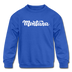 Montana Youth Sweatshirt - Hand Lettered Youth Montana Crewneck Sweatshirt - royal blue