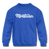 Montana Youth Sweatshirt - Hand Lettered Youth Montana Crewneck Sweatshirt