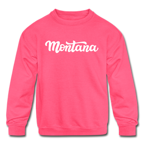 Montana Youth Sweatshirt - Hand Lettered Youth Montana Crewneck Sweatshirt