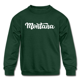 Montana Youth Sweatshirt - Hand Lettered Youth Montana Crewneck Sweatshirt