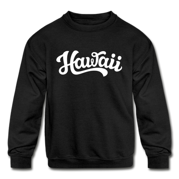 Hawaii Youth Sweatshirt - Hand Lettered Youth Hawaii Crewneck Sweatshirt - black
