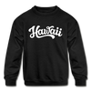Hawaii Youth Sweatshirt - Hand Lettered Youth Hawaii Crewneck Sweatshirt - black