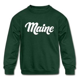 Maine Youth Sweatshirt - Hand Lettered Youth Maine Crewneck Sweatshirt