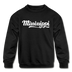 Mississippi Youth Sweatshirt - Hand Lettered Youth Mississippi Crewneck Sweatshirt - black
