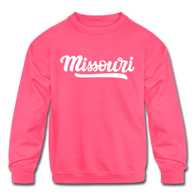Missouri Youth Sweatshirt - Hand Lettered Youth Missouri Crewneck Sweatshirt