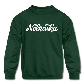 Nebraska Youth Sweatshirt - Hand Lettered Youth Nebraska Crewneck Sweatshirt