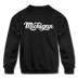 Michigan Youth Sweatshirt - Hand Lettered Youth Michigan Crewneck Sweatshirt - black