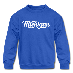 Michigan Youth Sweatshirt - Hand Lettered Youth Michigan Crewneck Sweatshirt