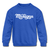 Michigan Youth Sweatshirt - Hand Lettered Youth Michigan Crewneck Sweatshirt