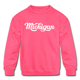 Michigan Youth Sweatshirt - Hand Lettered Youth Michigan Crewneck Sweatshirt