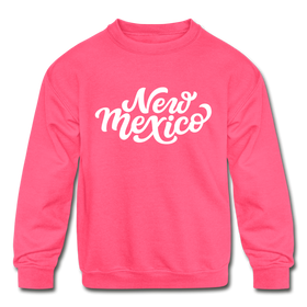 New Mexico Youth Sweatshirt - Hand Lettered Youth New Mexico Crewneck Sweatshirt