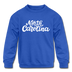 North Carolina Youth Sweatshirt - Hand Lettered Youth North Carolina Crewneck Sweatshirt - royal blue