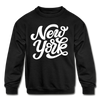 New York Youth Sweatshirt - Hand Lettered Youth New York Crewneck Sweatshirt - black