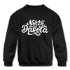 North Dakota Youth Sweatshirt - Hand Lettered Youth North Dakota Crewneck Sweatshirt