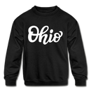 Ohio Youth Sweatshirt - Hand Lettered Youth Ohio Crewneck Sweatshirt - black