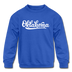 Oklahoma Youth Sweatshirt - Hand Lettered Youth Oklahoma Crewneck Sweatshirt - royal blue