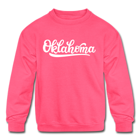 Oklahoma Youth Sweatshirt - Hand Lettered Youth Oklahoma Crewneck Sweatshirt
