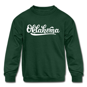 Oklahoma Youth Sweatshirt - Hand Lettered Youth Oklahoma Crewneck Sweatshirt