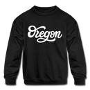 Oregon Youth Sweatshirt - Hand Lettered Youth Oregon Crewneck Sweatshirt - black