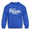 Oregon Youth Sweatshirt - Hand Lettered Youth Oregon Crewneck Sweatshirt - royal blue