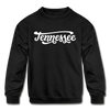 Tennessee Youth Sweatshirt - Hand Lettered Youth Tennessee Crewneck Sweatshirt - black