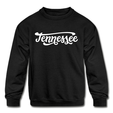 Tennessee Youth Sweatshirt - Hand Lettered Youth Tennessee Crewneck Sweatshirt - black