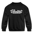 Vermont Youth Sweatshirt - Hand Lettered Youth Vermont Crewneck Sweatshirt - black