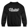 Vermont Youth Sweatshirt - Hand Lettered Youth Vermont Crewneck Sweatshirt - black